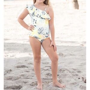 Ruffle Butts Birds of Paradise One‎ Shoulder Ruffle One Piece Swimsuit Size 2T